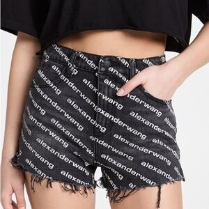 Alexander Wang Black Distressed Jean Shorts - Size 28
